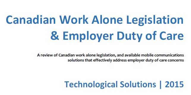 work alone safety legislation
